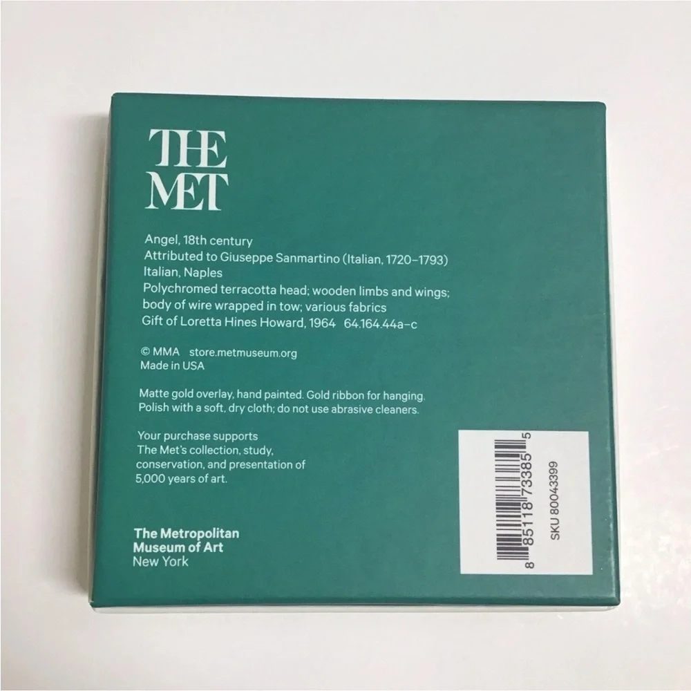 The Met New York Museum of Art 2018 Angel Christmas Tree Ornament Gold USA NEW - Picture 6 of 16